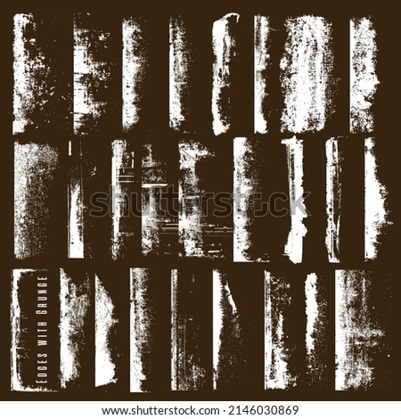 Edges with grunge for borders and brushes vector
