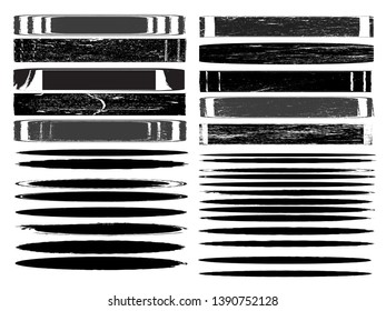 Edges Vector Set . Design Elements . Grunge Borders , Dividers or Brush Strokes .