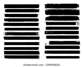 Edges Vector Set . Design Elements . Grunge Borders , Dividers or Brush Strokes. Horizontal Rough stripes