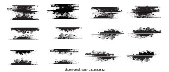Edges Vector Set . Design Elements . Grunge Borders , Dividers or Brush Strokes .