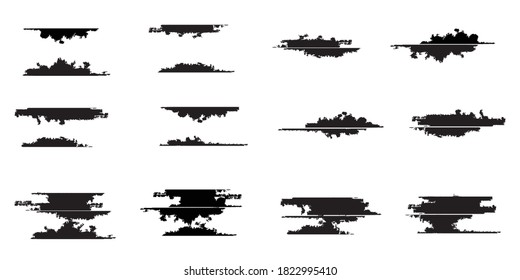 Edges Vector Set . Design Elements . Grunge Borders , Dividers or Brush Strokes .