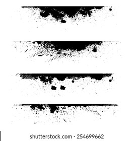 Edges Vector Set . Design Elements . Grunge  Borders , Dividers or Brush Strokes .