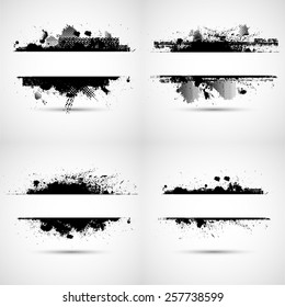 Edges Vector Set . Design Elements . Grunge Borders , Dividers or Brush Strokes .
