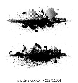 Edges Vector Set - Design Elements - Grunge Borders , Dividers or Brush Strokes .