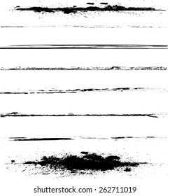 Edges Vector Set - Design Elements - Grunge Borders , Dividers or Brush Strokes .