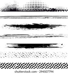 Edges Vector Set . Design Elements . Grunge Borders , Dividers or Brush Strokes .