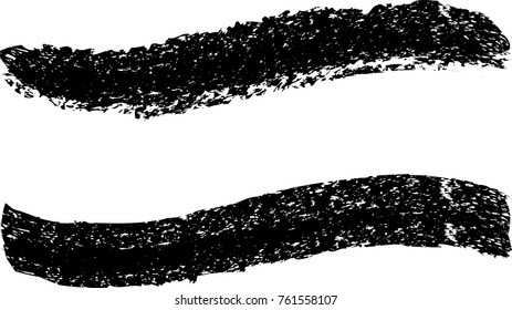 Edges Vector Set . Design Elements . Curved Grunge Borders , Dividers or Brush Strokes . Black wavy lines . stripes with  grunge effects
