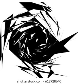 Edgy abstract geometric shape. Unusual distorted element. Geometric art