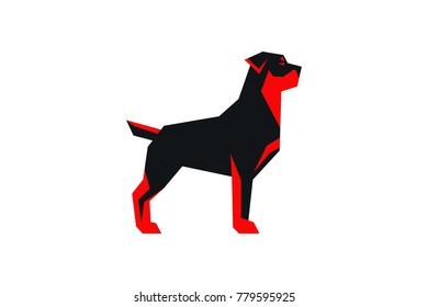 Edgy Abstract Rottweiler Dog Silhouette
