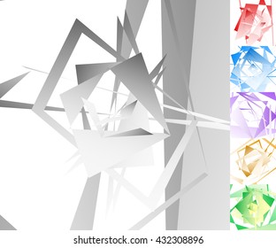 Edgy, angular geometric art. Vector. (6 different set)