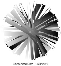 Edgy, angular geometric element