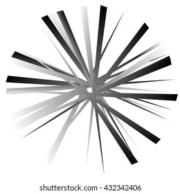 Edgy, angular geometric element