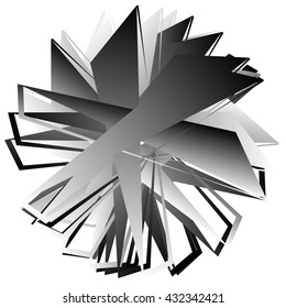 Edgy, angular geometric element