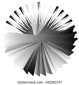 Edgy, angular geometric element