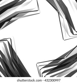 Edgy, angular monochrome geometric element. Abstract vector illustration.