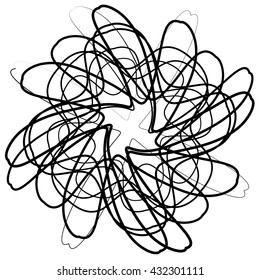 Edgy, angular monochrome geometric element. Abstract vector illustration.