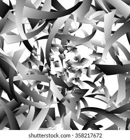 Edgy, angular overlapping shapes. Abstract geometric image. Vector.