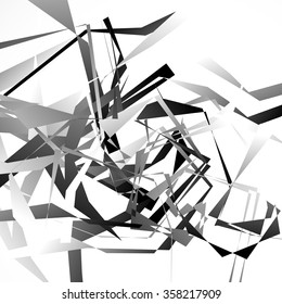 Edgy, angular overlapping shapes. Abstract geometric image. Vector.