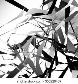 Edgy, angular overlapping shapes. Abstract geometric image. Vector.