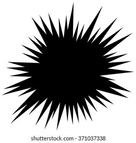 Edgy blank explosion shape isolated. Abstract vector element.