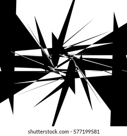 Edgy chaotic artwork. Abstract artistic illustration with random shapes. Vector illustration