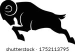 Edgy Design of Silhouette Ram Attacking Simple Vector