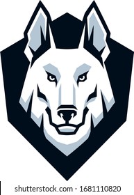 Edgy Design of White German Shepherd Head