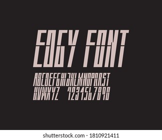 Edgy Designer font set in vector format. Italic Style