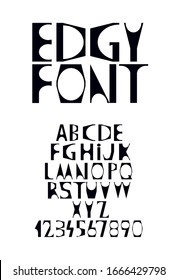 Edgy Display Font With Sharp Corners And Rounded Shapes