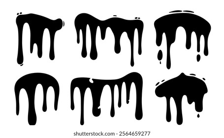 Edgy Dripping Fluid Abstract Vector Graphics