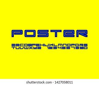 Edgy font set design in vector format