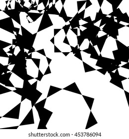 Edgy geometric random shapes. Artistic monochrome illustration