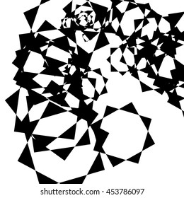 Edgy geometric random shapes. Artistic monochrome illustration