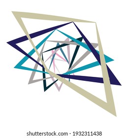 Edgy, geometric spiral, swirl, and twirl vector illustration
