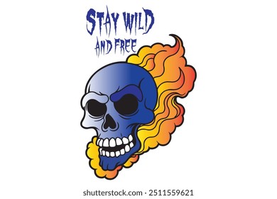Edgy human head skulls T-shirt vector with bold details, perfect for rock, gothic, or Halloween-themed apparel and designs.