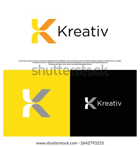 Edgy and modern K logo concept, bold lines with minimal elements, perfect for design-forward brands.