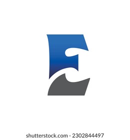 Edgy modern letter e vector logo design