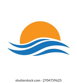 Onda Moderna De Estilo Sharp Edgy E Logotipo Do Sol Usando Geometria Angular Limpa