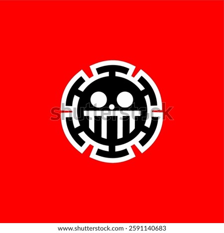Edgy Pirate Skull Emblem Vector Sticker – Dark Jolly Roger Design. A bold and edgy pirate skull emblem vector sticker with a modern, minimalist, and cyberpunk aesthetic.