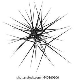  Edgy, pointed random overlapping shapes. Abstract art. Vector illustration.
