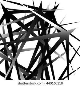  Edgy, pointed random overlapping shapes. Abstract art. Vector illustration.