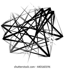  Edgy, pointed random overlapping shapes. Abstract art. Vector illustration.