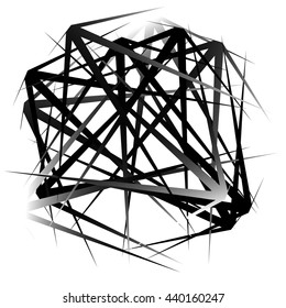  Edgy, pointed random overlapping shapes. Abstract art. Vector illustration.