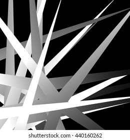 Edgy, pointed random overlapping shapes. Abstract art. Vector illustration.