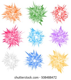 Edgy radial geometric element(s). Colorful abstract illustration