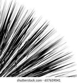 Edgy, rough geometric pattern. Irregular, chaotic random shapes. Abstract black and white element