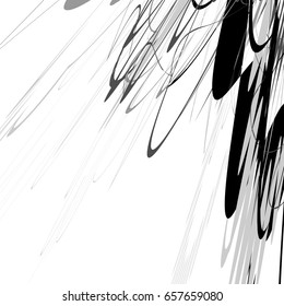 Edgy, rough geometric pattern. Irregular, chaotic random shapes. Abstract black and white element