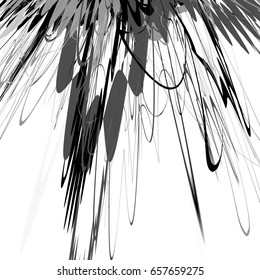 Edgy, rough geometric pattern. Irregular, chaotic random shapes. Abstract black and white element