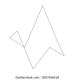 Edgy, ruptured, shatter, splinter shape, design element. Random geometric, angular abstract art