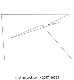 Edgy, ruptured, shatter, splinter shape, design element. Random geometric, angular abstract art